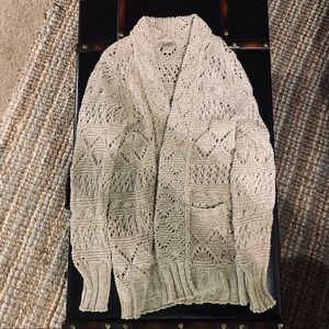 Women’s M Lucky Brand Knit Cardigan in Grey/Cream